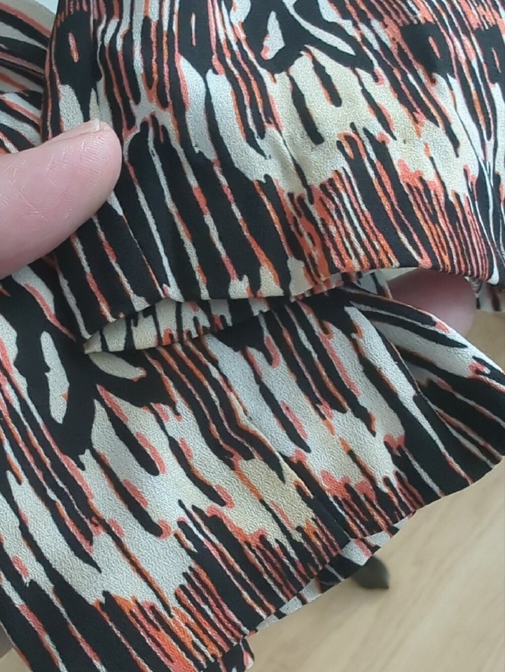 Kardashian Kollection Ikat Chevron Coral Open-Front Draped Blazer Jacket LARGE - Picture 8 of 11